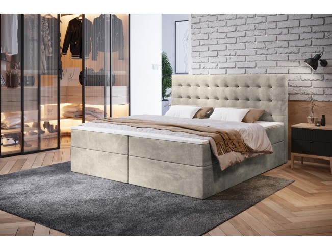 Łóżko kontynentalne Nori 160 Riviera 21 jasny beż