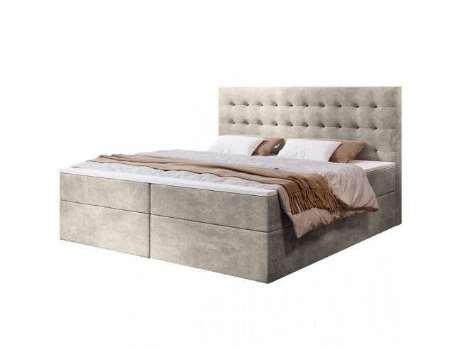 Łóżko kontynentalne Nori 160 Riviera 21 jasny beż - widok ogólny