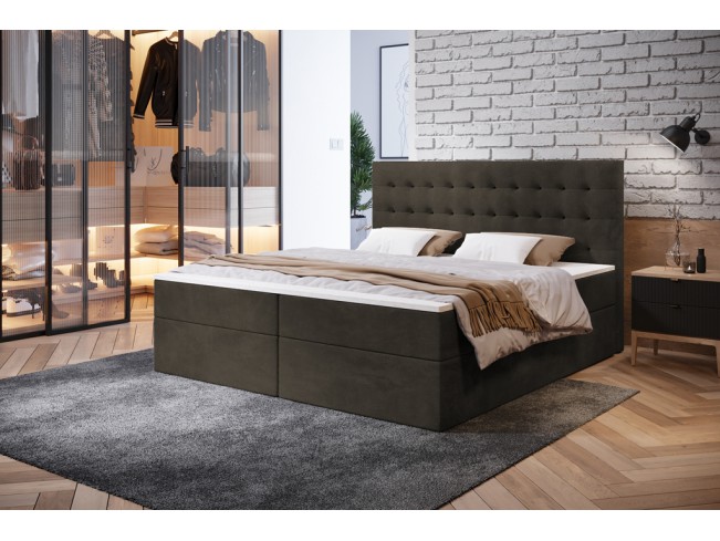 Łóżko kontynentalne Nori 140 Riviera 26 ciemny brąz