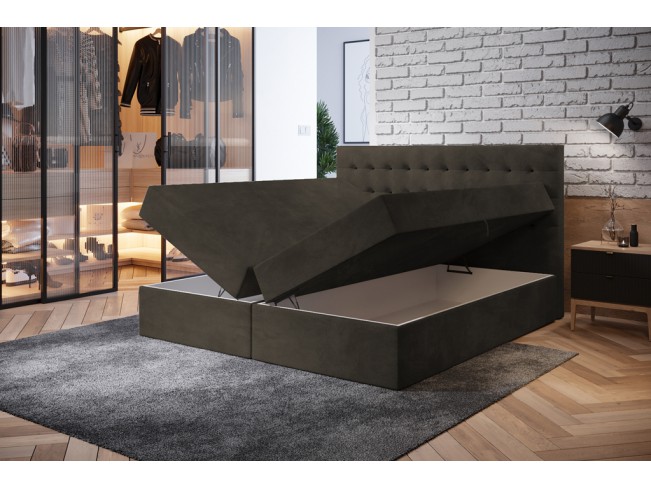 Łóżko kontynentalne Nori 160 Riviera 26 ciemny brąz