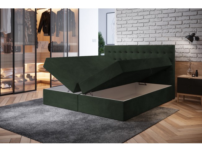 Łóżko kontynentalne Nori 160 Riviera 38 ciemny zielony