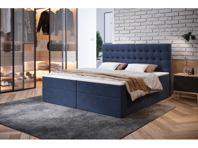 Łóżko kontynentalne Nori 160 Riviera 81 granatowy