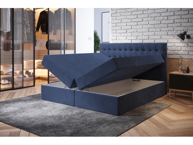 Łóżko kontynentalne Nori 180 Riviera 81 granatowy