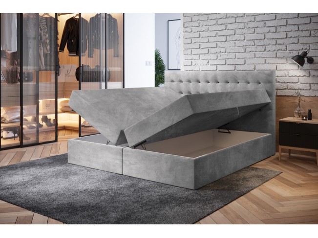 Łóżko kontynentalne Nori 140 Riviera 82 jasny szary