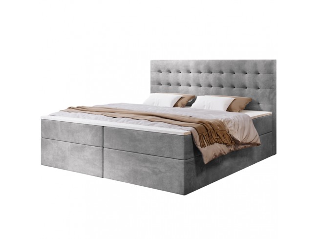 Łóżko kontynentalne Nori 140 Riviera 82 jasny szary - widok z przodu