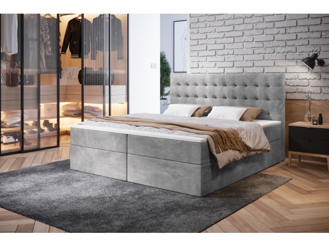 Łóżko kontynentalne Nori 160 Riviera 82 jasny szary