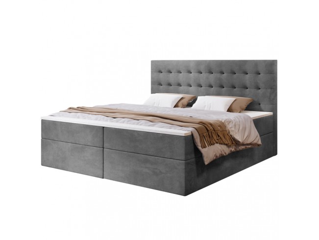 Łóżko kontynentalne Nori 140 Riviera 91 szary - widok z przodu