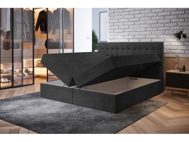 Łóżko kontynentalne Nori 140 Riviera 95 ciemny szary