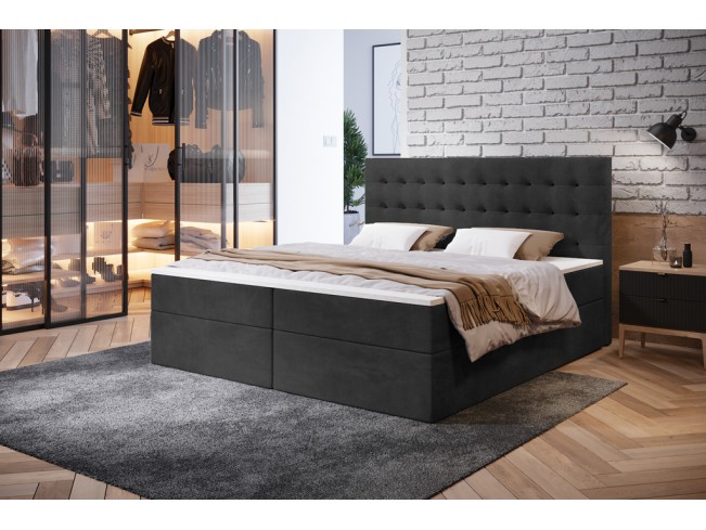 Łóżko kontynentalne Nori 160 Riviera 95 ciemny szary