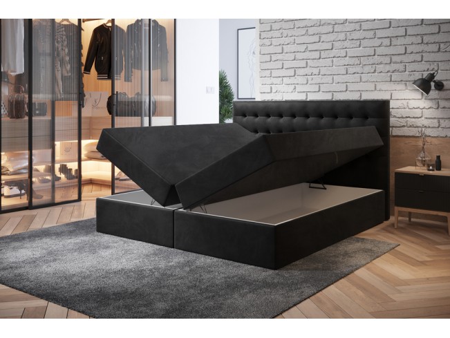 Łóżko kontynentalne Nori 180 Riviera 100 czarny