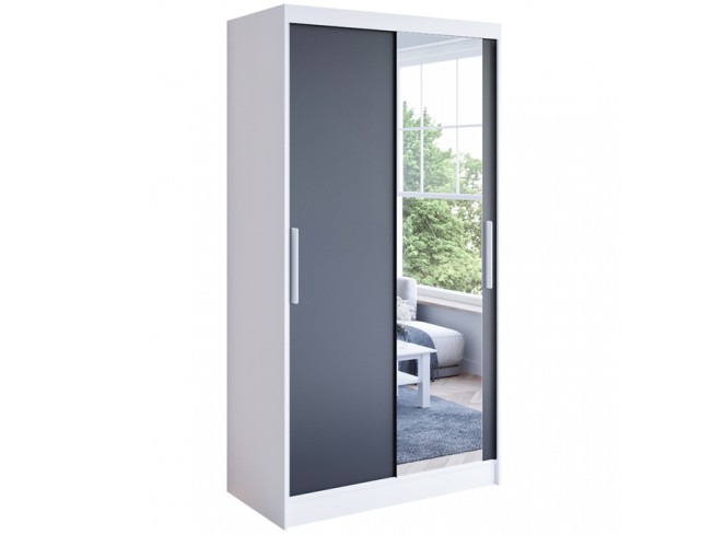 Szafa Kalo VI 100 biały/czarny mat - widok z przodu