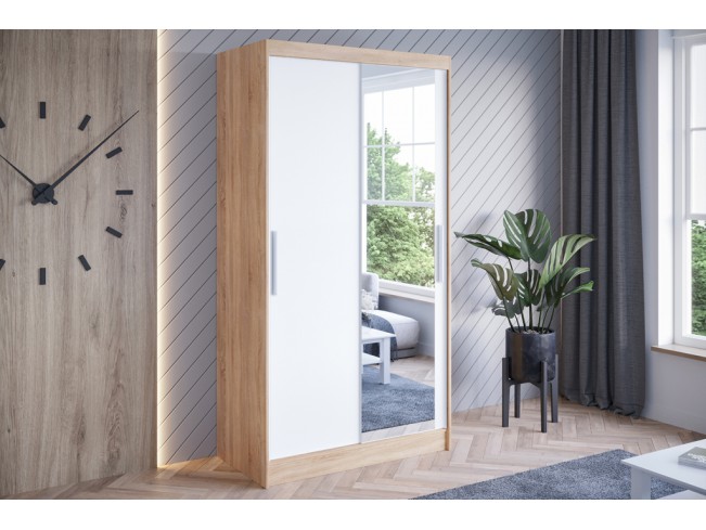 Szafa przesuwna Kalo VI sonoma/biały mat 100 cm