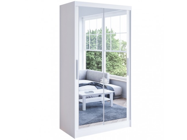 Szafa Kalo VII 100 biały - widok frontu z lustrem