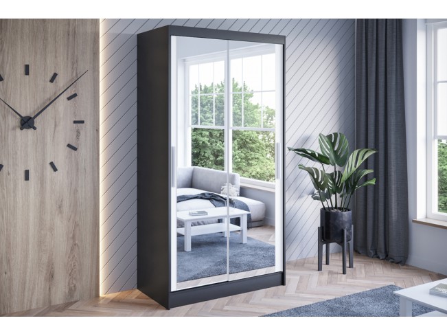 Szafa przesuwna Kalo VII czarny/biały mat 100 cm