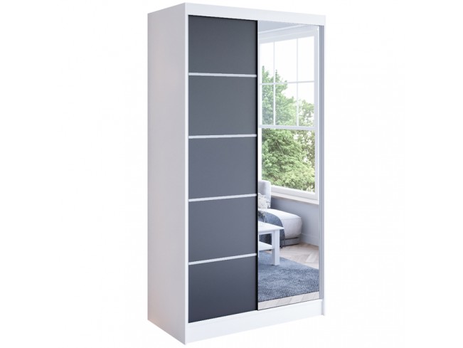 Szafa Neto III 100 biały/czarny mat -widok z przodu