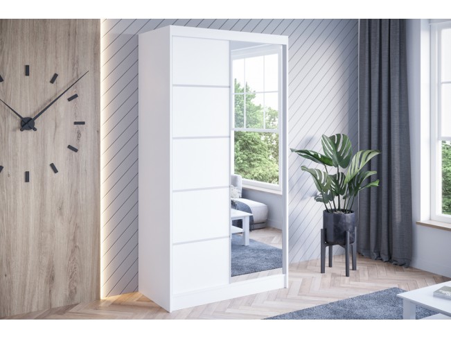 Szafa przesuwna Neto III biała 100 cm