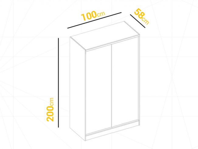 Szafa przesuwna Neto III czarna 100 cm
