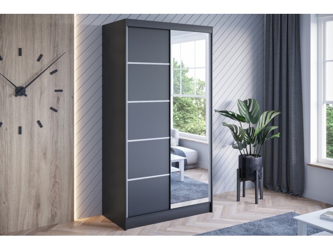 Szafa przesuwna Neto III czarna 100 cm