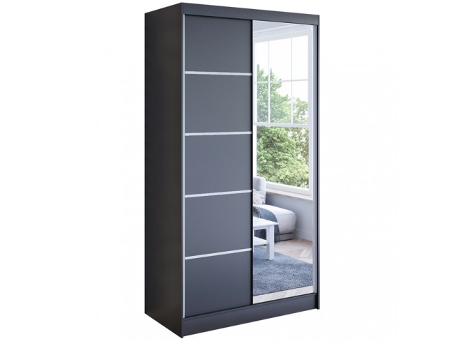 Szafa przesuwna Neto III 100 czarna - widok ogólny