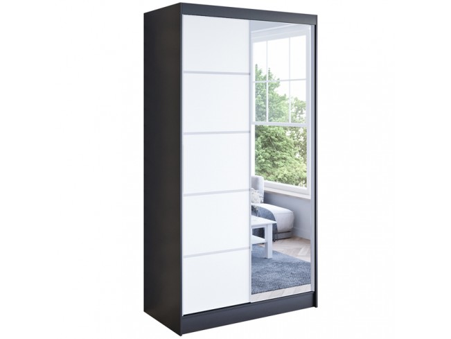 Szafa Neto III 100 czarny/biały mat - widok frontu