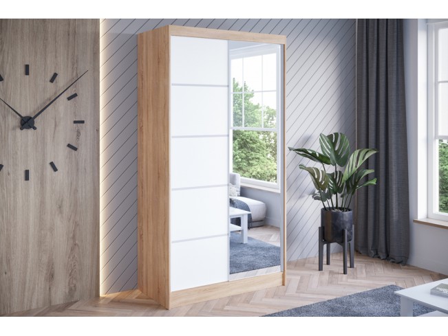 Szafa przesuwna Neto III sonoma/biały mat 100 cm