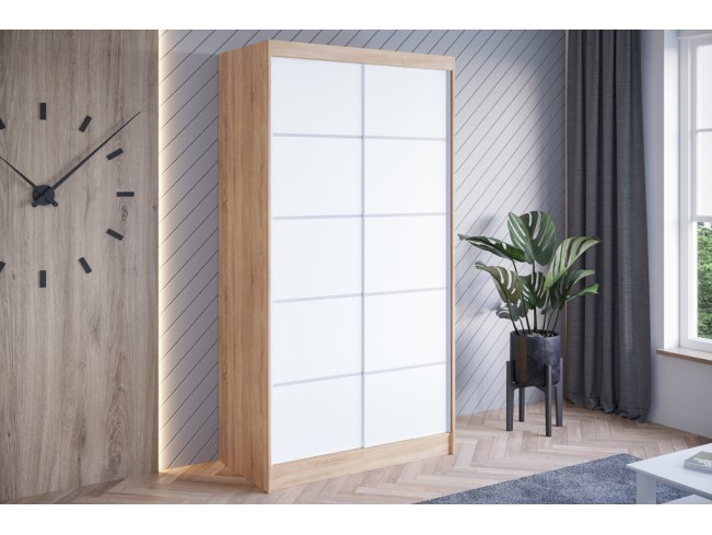 Szafa przesuwna Neto IV sonoma/biały mat 100 cm