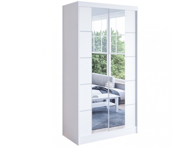 Szafa przesuwna Neto V biała 100 cm - widok ogólny