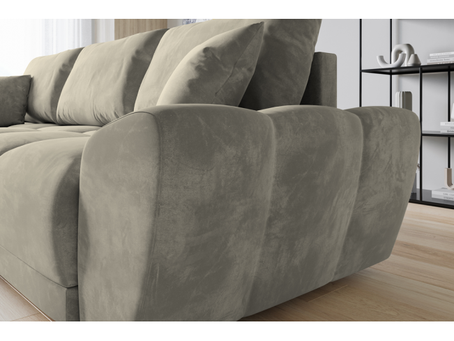 Narożnik Bego L bez funkcji spania welur Monolith 02 ecru