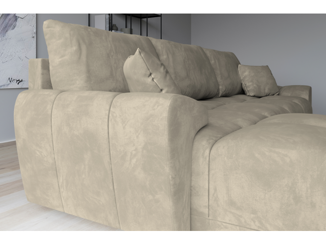 Narożnik Bego L bez funkcji spania welur Monolith 04 beżowy