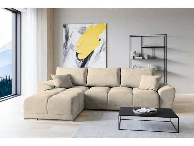 Narożnik Bego L bez funkcji spania welur Monolith 04 beżowy