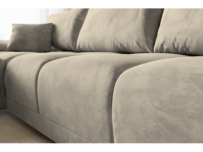 Narożnik Bego L bez funkcji spania welur Monolith 04 beżowy