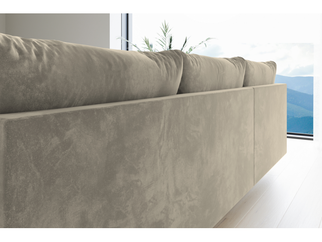 Narożnik Bego L bez funkcji spania welur Monolith 04 beżowy