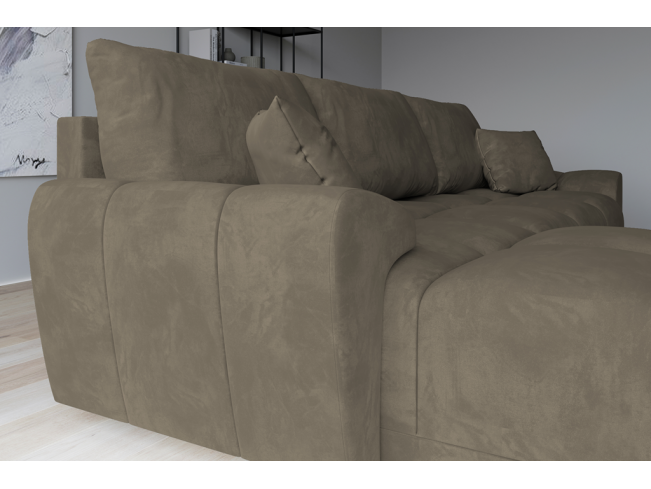 Narożnik Bego L bez funkcji spania welur Monolith 09 jasny brąz