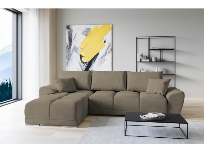 Narożnik Bego L bez funkcji spania welur Monolith 09 jasny brąz