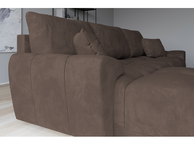 Narożnik Bego L bez funkcji spania welur Monolith 15 mleczna czekolada