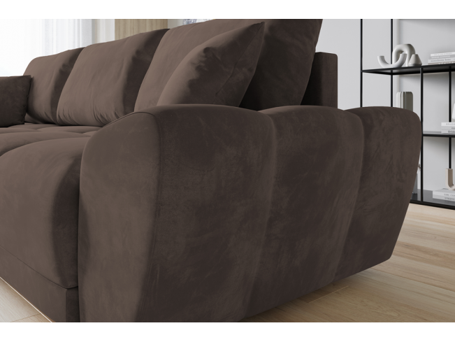 Narożnik Bego L bez funkcji spania welur Monolith 15 mleczna czekolada