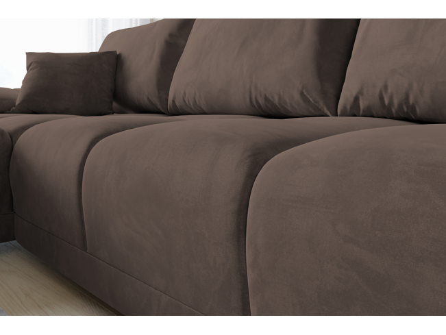 Narożnik Bego L bez funkcji spania welur Monolith 15 mleczna czekolada