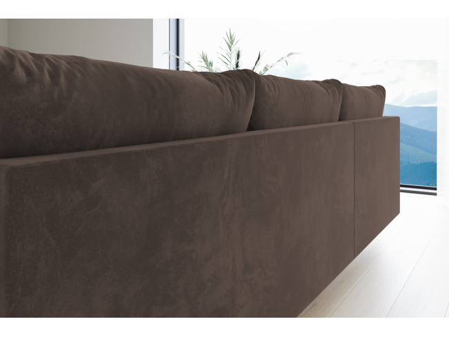 Narożnik Bego L bez funkcji spania welur Monolith 15 mleczna czekolada