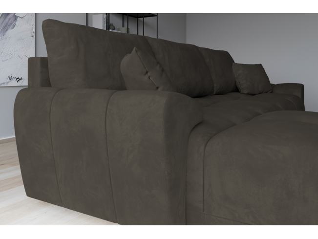 Narożnik Bego L bez funkcji spania welur Monolith 20 szary brąz