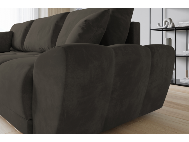 Narożnik Bego L bez funkcji spania welur Monolith 20 szary brąz