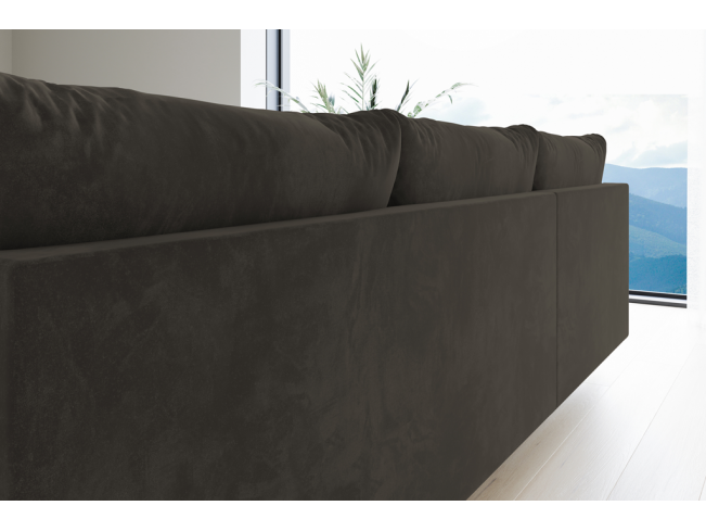 Narożnik Bego L bez funkcji spania welur Monolith 20 szary brąz