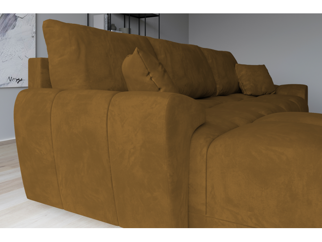 Narożnik Bego L bez funkcji spania welur Monolith 48 miodowy