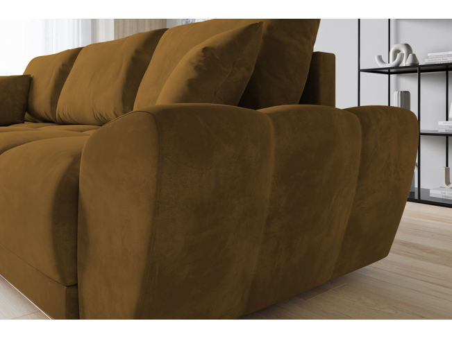 Narożnik Bego L bez funkcji spania welur Monolith 48 miodowy