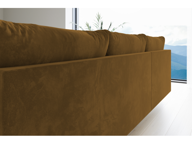 Narożnik Bego L bez funkcji spania welur Monolith 48 miodowy