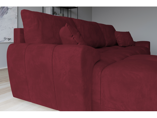 Narożnik Bego L bez funkcji spania welur Monolith 59 czerwony