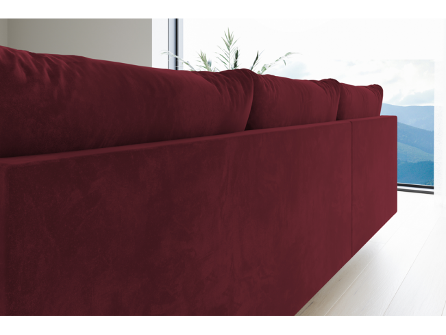 Narożnik Bego L bez funkcji spania welur Monolith 59 czerwony