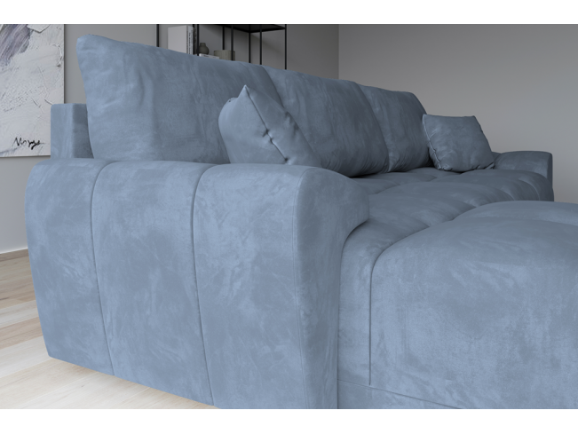 Narożnik Bego L bez funkcji spania welur Monolith 70 szaro-niebieski