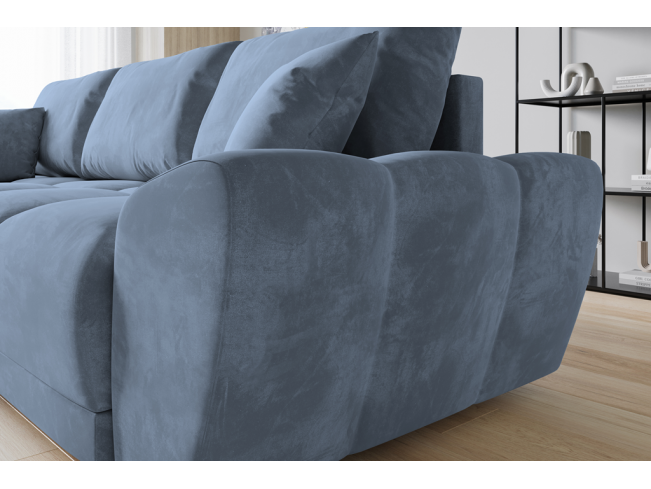 Narożnik Bego L bez funkcji spania welur Monolith 70 szaro-niebieski