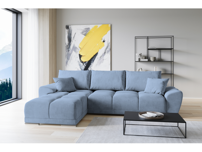 Narożnik Bego L bez funkcji spania welur Monolith 70 szaro-niebieski