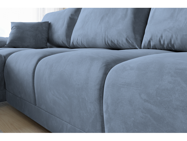 Narożnik Bego L bez funkcji spania welur Monolith 70 szaro-niebieski